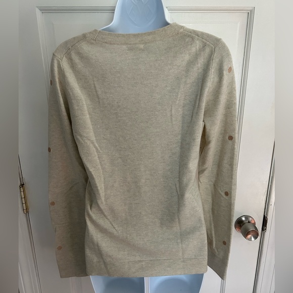 Like New J Crew Sweater with Embroidered Gold Dots - Picture 2 of 8